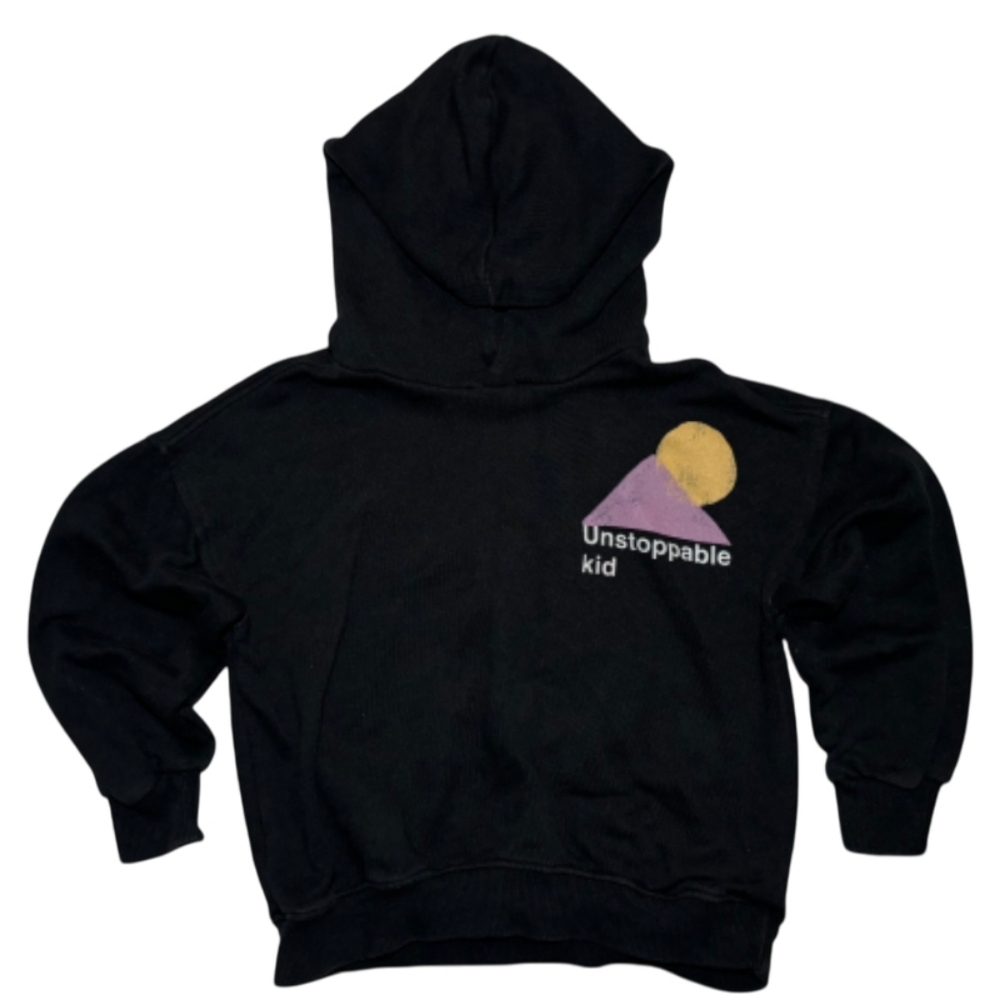 Zara Black Hoodie with Purple and Gold Design